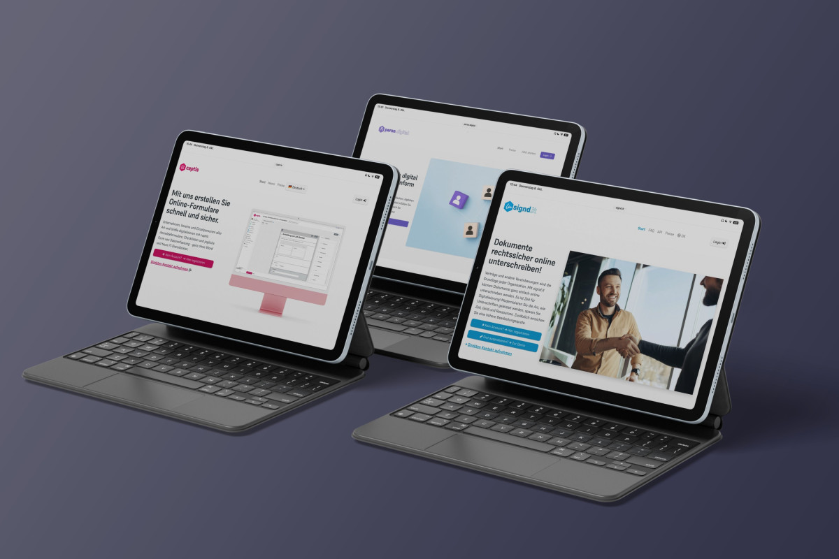 Produkte der Noventis werden auf Tablets angezeigt