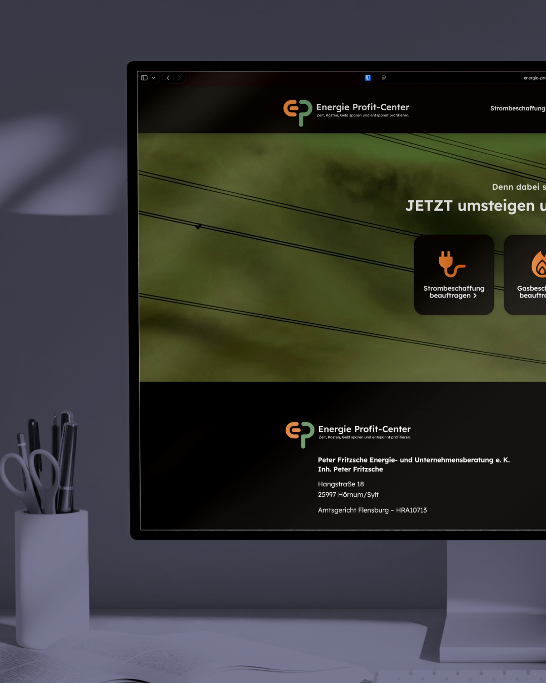 Seiten-Footer im Dark Mode